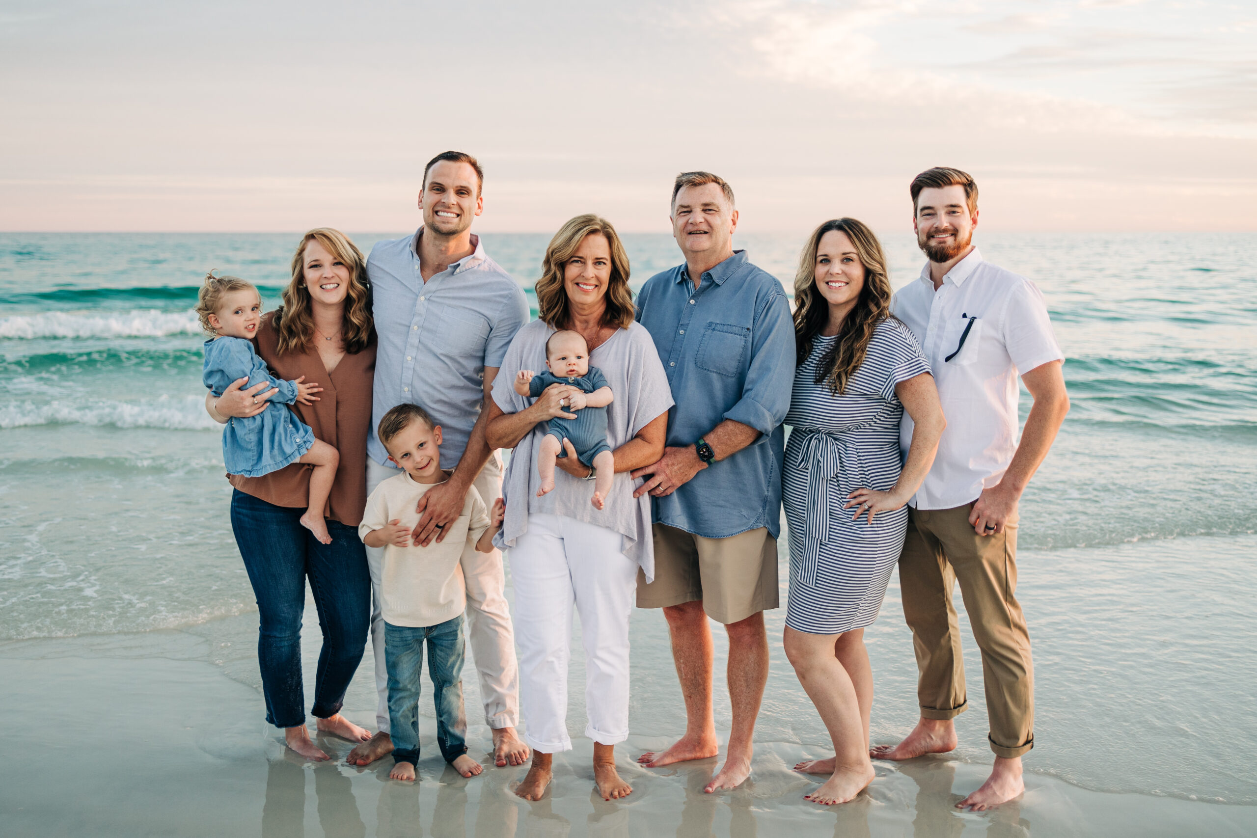 pensacola beach photographer family session at sunset